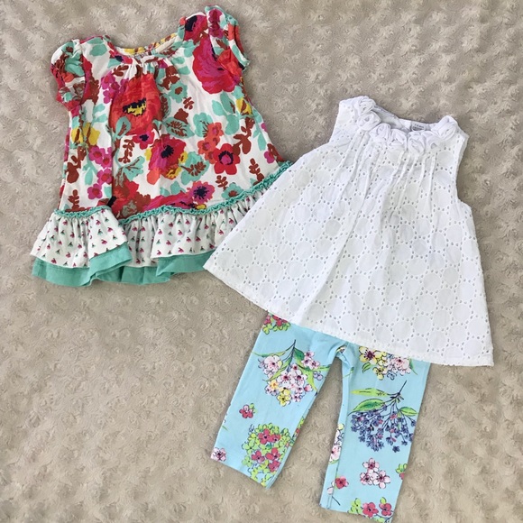 First Impressions Other - First Impressions Eyelet Lace Outfit & Floral Top